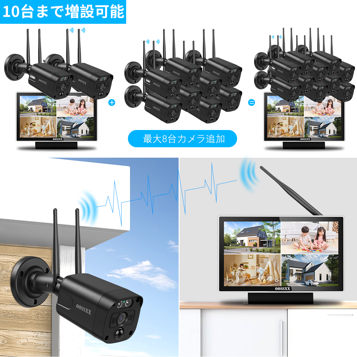 【双方向通話・ダブルアンテナ信号強化・130° 超広角】 防犯カメラ ワイヤレス 屋外 3K 500万画素 防犯カメラセット防犯カメラ 防犯カメラ ワイヤレス 屋外 ワイヤレス防犯カメラセット 監視カメラ モニター付き ワイヤレス 防犯カメラ モニター 監視カメラ 防犯カメラセットランキング 防犯 カメラ セット 防犯カメラ 屋外 モニター付き防犯カメラ セット2台 防犯 カメラ 黒