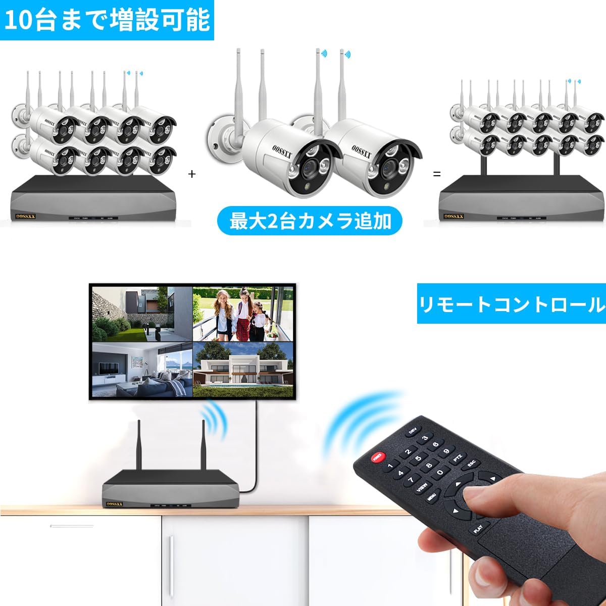 【ダブルアンテナ信号強化・500万画素対応・AI人体検出】 防犯カメラ ワイヤレス 屋外 2K 300万画素8台 防犯カメラセット 防犯カメラ 防犯カメラ ワイヤレス 屋外 ワイヤレス防犯カメラセット 監視カメラ ワイヤレス 防犯カメラ 監視カメラ 防犯カメラセットランキング 防犯 カメラ セット 防犯カメラ 屋外