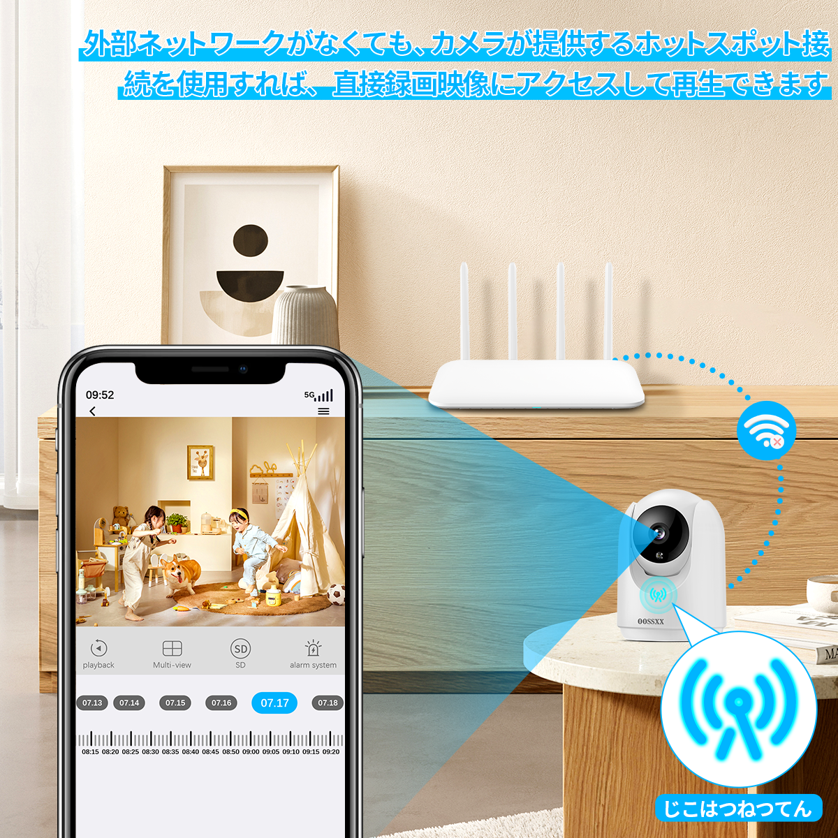 【双方向通話・自動追跡】防犯カメラ ネットワークカメラ Wi-Fiカメラ ワイヤレス屋内防犯カメラ ペットカメラ ベビーモニター 見守りカメラ 防犯カメラ 屋内 ベビーカメラ ペットカメラ
