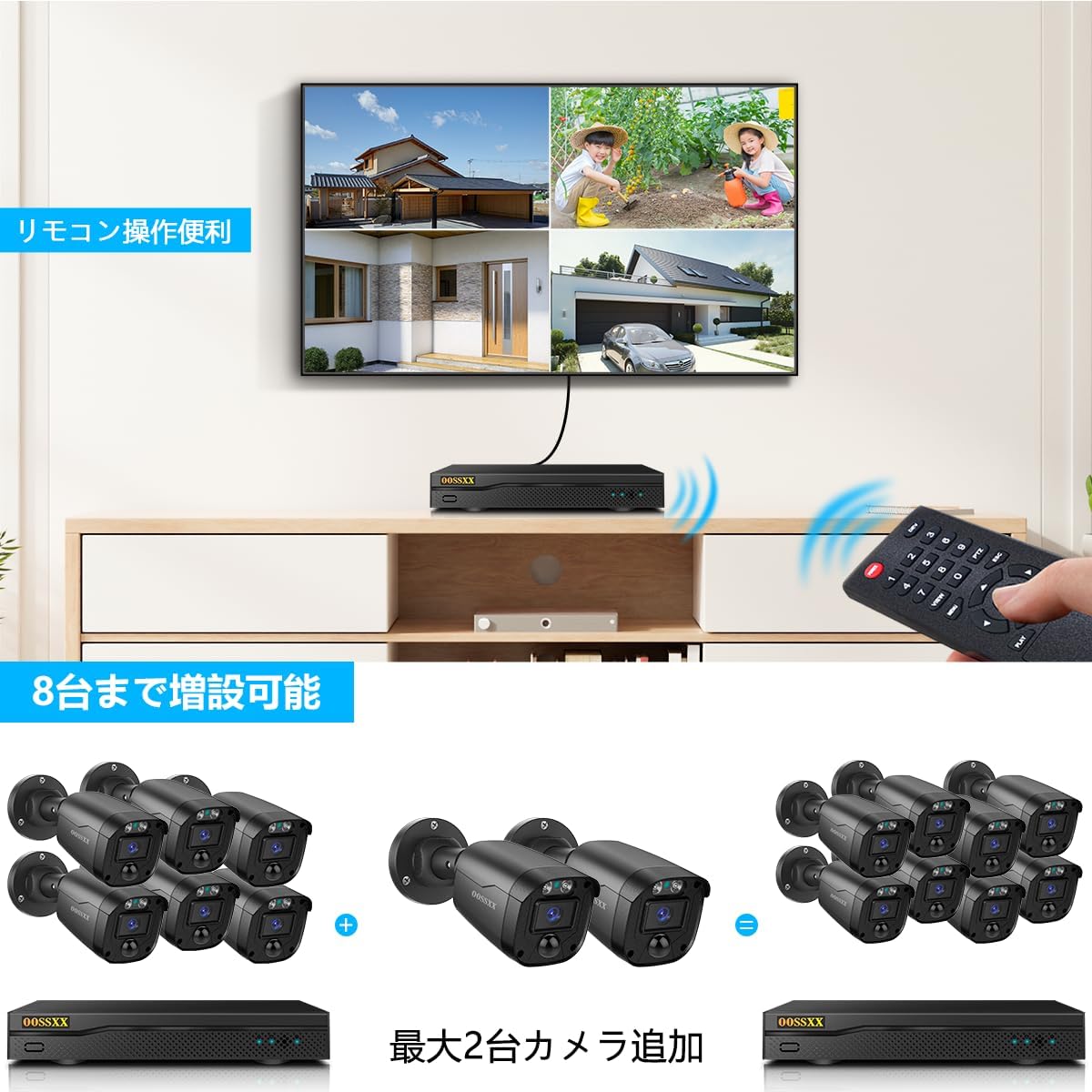 【500万画素・130°超広角】6台 防犯カメラ AHD防犯カメラセット防犯カメラ 屋外 防犯カメラセット防犯カメラ 屋内 防犯カメラ 屋外 監視カメラ・録画機セット 防犯カメラセット