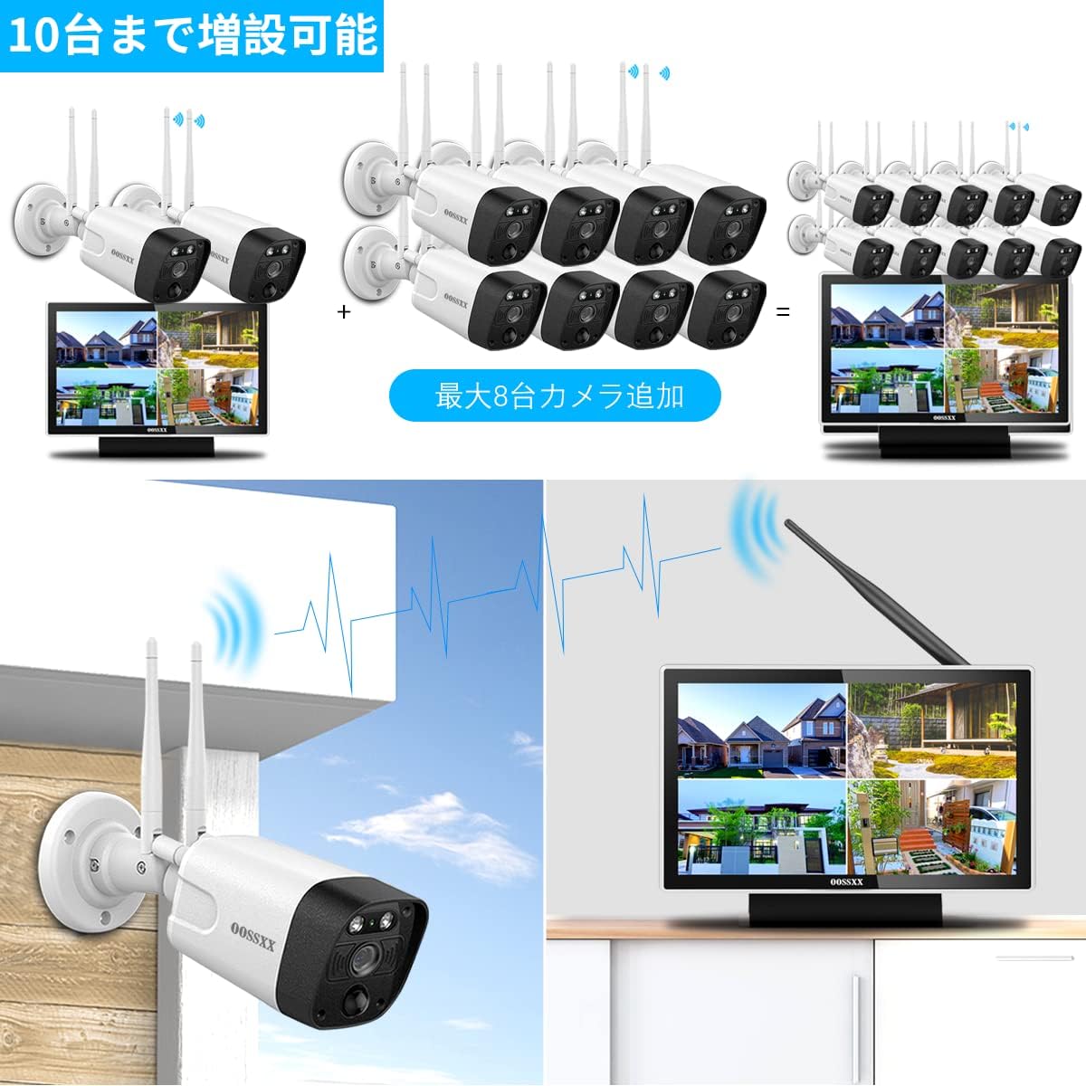 【双方向通話・ダブルアンテナ信号強化・130° 超広角】 防犯カメラ ワイヤレス 屋外 3K 500万画素2台 防犯カメラセット防犯カメラ 防犯カメラ ワイヤレス 屋外 ワイヤレス防犯カメラセット 監視カメラ モニター付き ワイヤレス 防犯カメラ モニター 監視カメラ 防犯カメラセットランキング 防犯 カメラ セット 防犯カメラ 屋外 モニター付き防犯カメラ 2台 防犯 カメラ