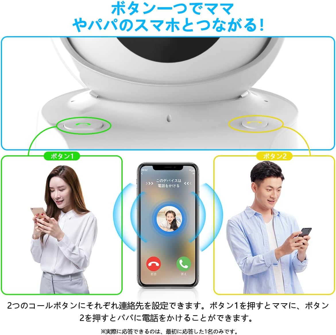 【ワンタッチコール機能・ビデオ通話】OOSSXX 防犯カメラ ネットワークカメラ Wi-Fiカメラ ペットカメラ ドームカメラ 見守りカメラ 屋内 工事不要 ワイヤレス 防犯カメラ 家庭用