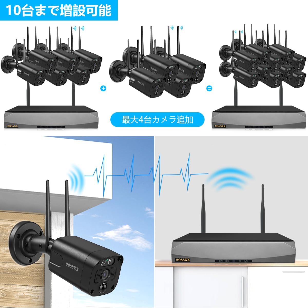 【双方向通話・ダブルアンテナ信号強化・130° 超広角】 防犯カメラ ワイヤレス 屋外 3K 500万画素6台 防犯カメラセット 防犯カメラ 防犯カメラ ワイヤレス 屋外 ワイヤレス防犯カメラセット 監視カメラ ワイヤレス 防犯カメラ 監視カメラ 防犯カメラセットランキング 防犯 カメラ セット 防犯カメラ 屋外 6台 防犯 カメラ 黒