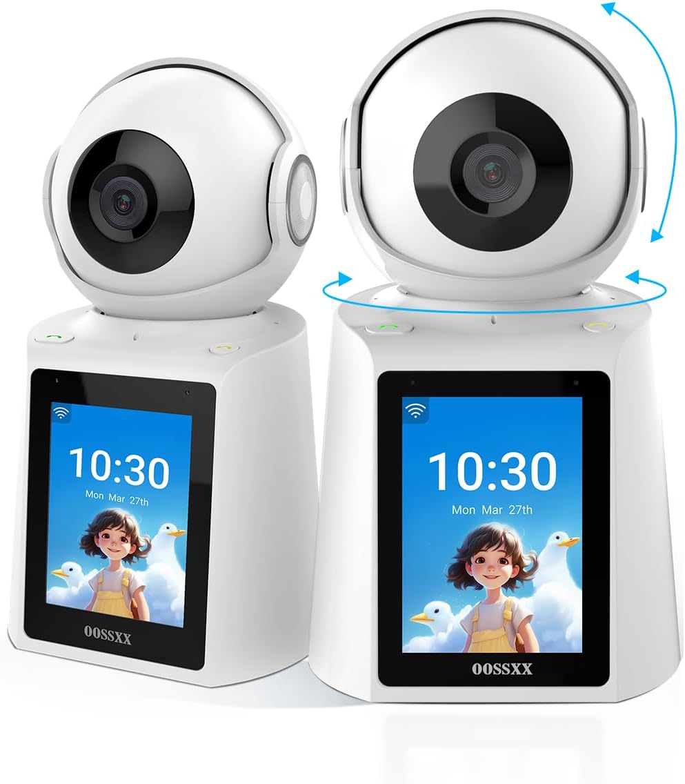 【ワンタッチコール機能・ビデオ通話】OOSSXX 防犯カメラ ネットワークカメラ Wi-Fiカメラ ペットカメラ ドームカメラ 見守りカメラ 屋内 工事不要 ワイヤレス 防犯カメラ 家庭用