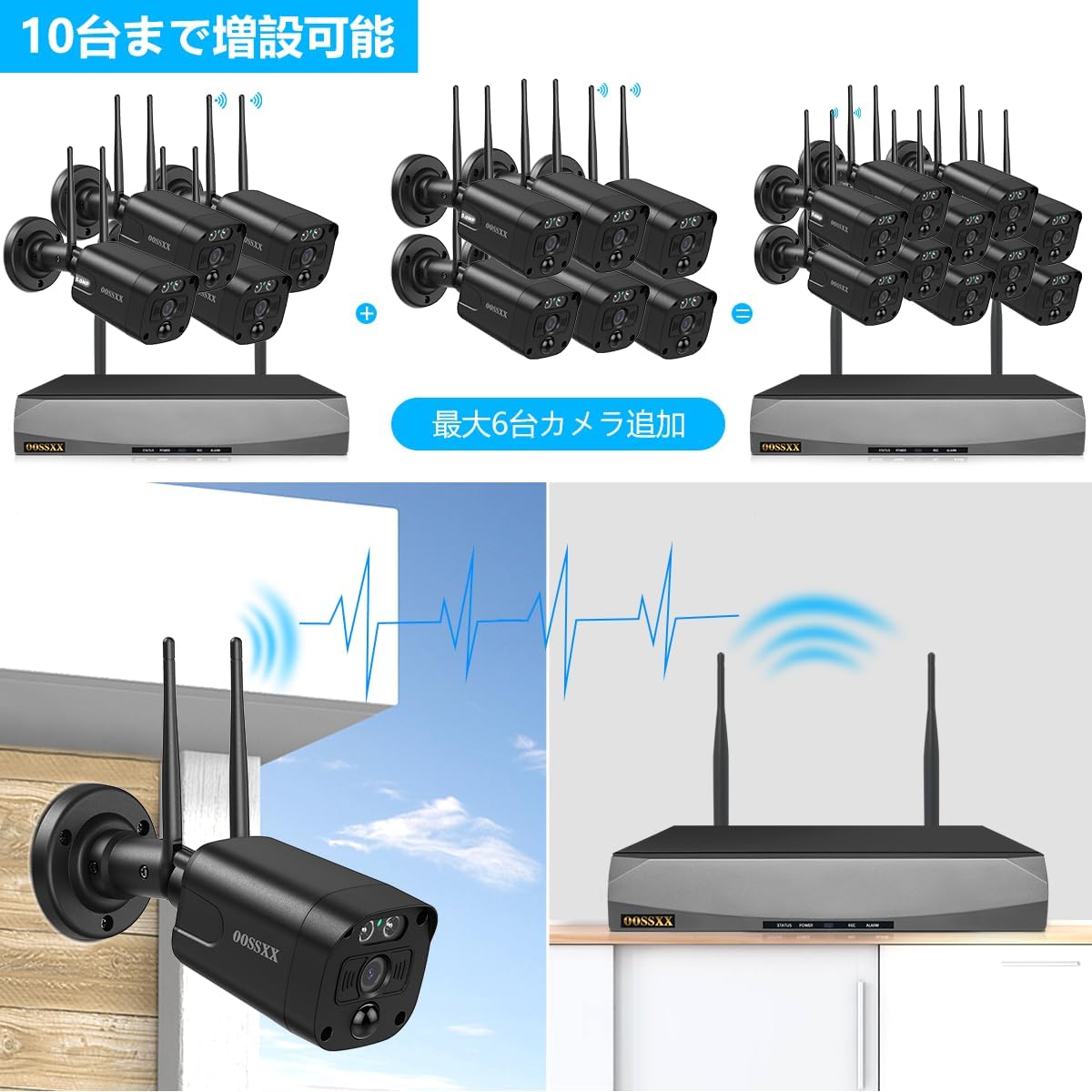 【双方向通話・ダブルアンテナ信号強化・130° 超広角】 防犯カメラ ワイヤレス 屋外 3K 500万画素4台 防犯カメラセットマスプロ 防犯カメラ 防犯カメラ ワイヤレス 屋外 ワイヤレス防犯カメラセット 監視カメラ 監視カメラ 防犯カメラセットランキング 防犯 カメラ セット 防犯カメラ 屋外