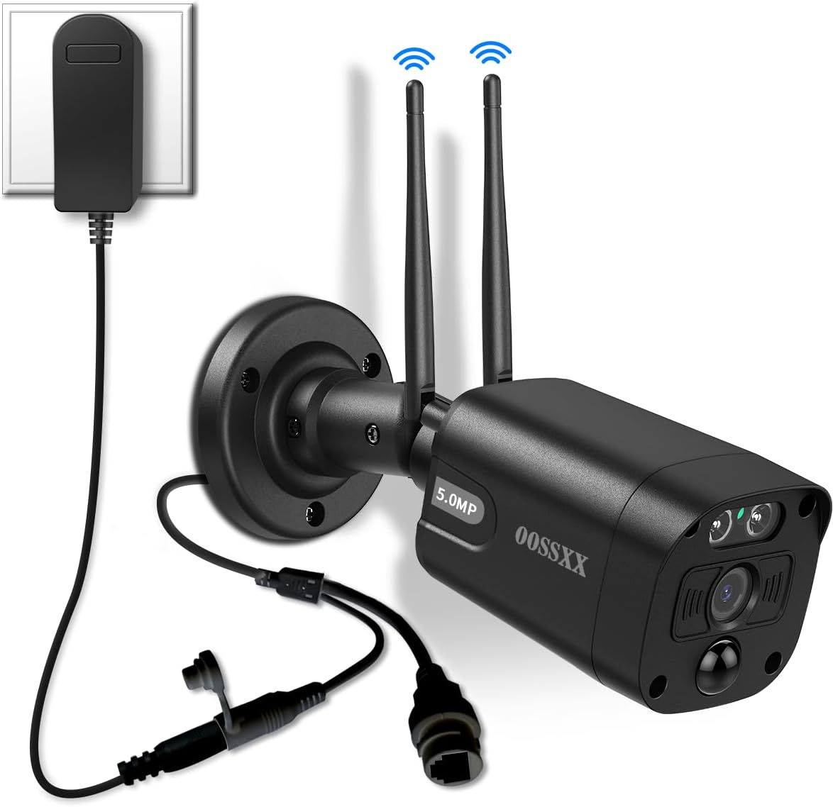 【双方向通話・ダブルアンテナ信号強化・130° 超広角】 防犯カメラ ワイヤレス 屋外 3K 500万画素 防犯カメラ 防犯カメラ ワイヤレス 屋外 監視カメラ 防犯 カメラ セキュリティカメラ 増設カメラ 黒