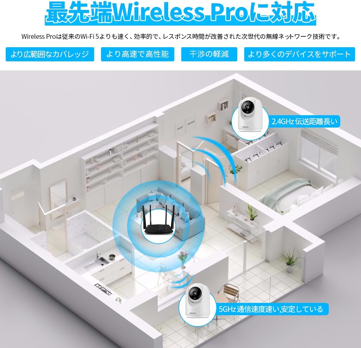 【双方向通話・自動追跡】防犯カメラ ネットワークカメラ Wi-Fiカメラ ワイヤレス屋内防犯カメラ ペットカメラ ベビーモニター 見守りカメラ 防犯カメラ 屋内 ベビーカメラ ペットカメラ