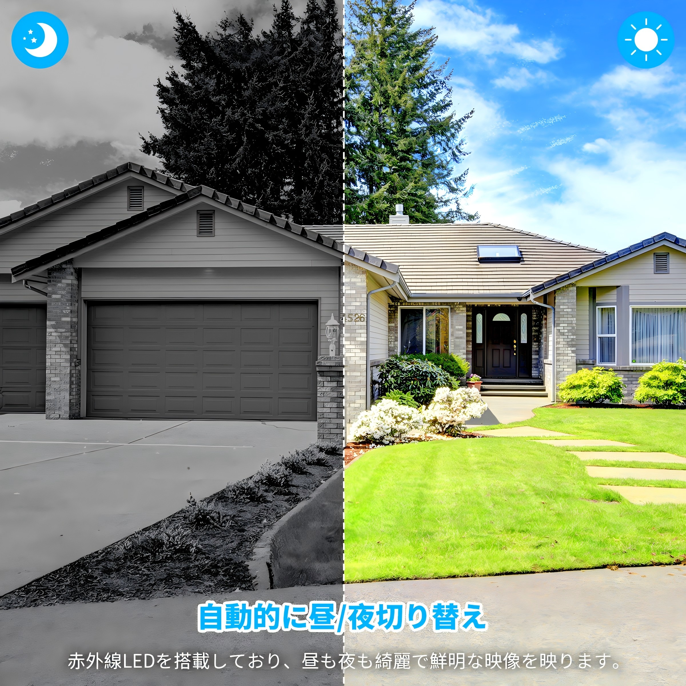 【双方向通話・ダブルアンテナ信号強化・130° 超広角】 防犯カメラ ワイヤレス 屋外 3K 500万画素 ワイヤレス 屋外 監視カメラ 防犯 カメラ セキュリティカメラ 増設カメラ