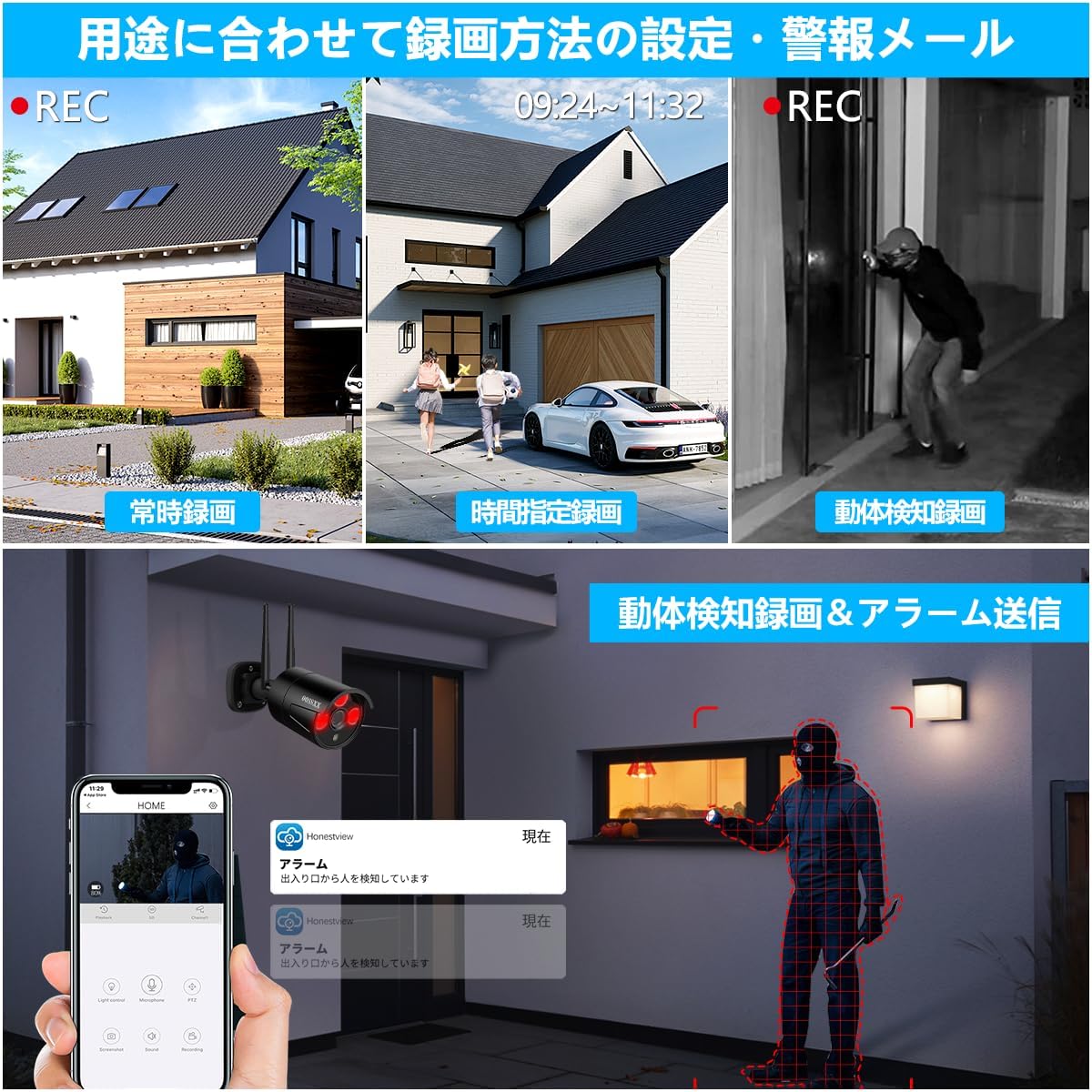 【ダブルアンテナ信号強化・500万画素対応・AI人体検出】 防犯カメラ ワイヤレス 屋外 2k 300万画素2台 防犯カメラセットワイヤレス防犯カメラセット 監視カメラ モニター付き ワイヤレス 防犯カメラ モニター 監視カメラ 防犯カメラセットランキング 防犯 カメラ セット 防犯カメラ 屋外 モニター付き防犯カメラ 2台 防犯 カメラ 黒