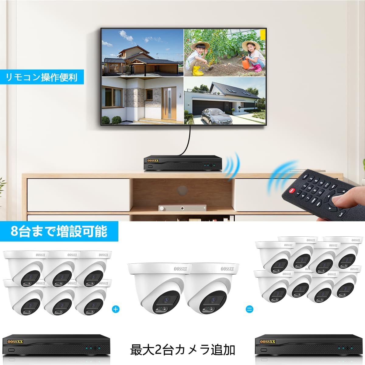 【500万画素・130°超広角・ドーム型】AHD防犯カメラ 防犯カメラセット防犯カメラ 屋外 防犯カメラセット6台防犯カメラ 防犯カメラ 屋外 監視カメラ・録画機セット 防犯カメラセット