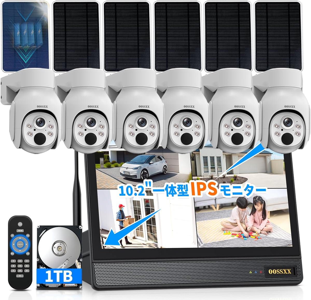 【ソーラーパネル充電・双方向通話・PTZ】 ワイヤレス 防犯カメラ ソーラー 屋外 400万画素 電池式 ソーラーパネル充電 監ソーラー 監視カメラ ネットワークカメラ 電池式