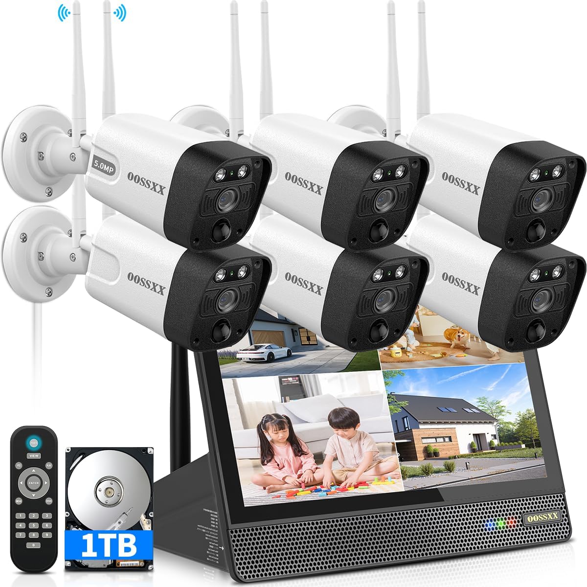 【双方向通話・ダブルアンテナ信号強化・130° 超広角】 防犯カメラ ワイヤレス 屋外 3K 500万画素6台 防犯カメラセット 防犯カメラ 防犯カメラ ワイヤレス 屋外 ワイヤレス防犯カメラセット 監視カメラ モニター付き ワイヤレス 防犯カメラ モニター 監視カメラ 防犯カメラセットランキング 防犯 カメラ セット 防犯カメラ 屋外 モニター付き防犯カメラ 6台 防犯 カメラ