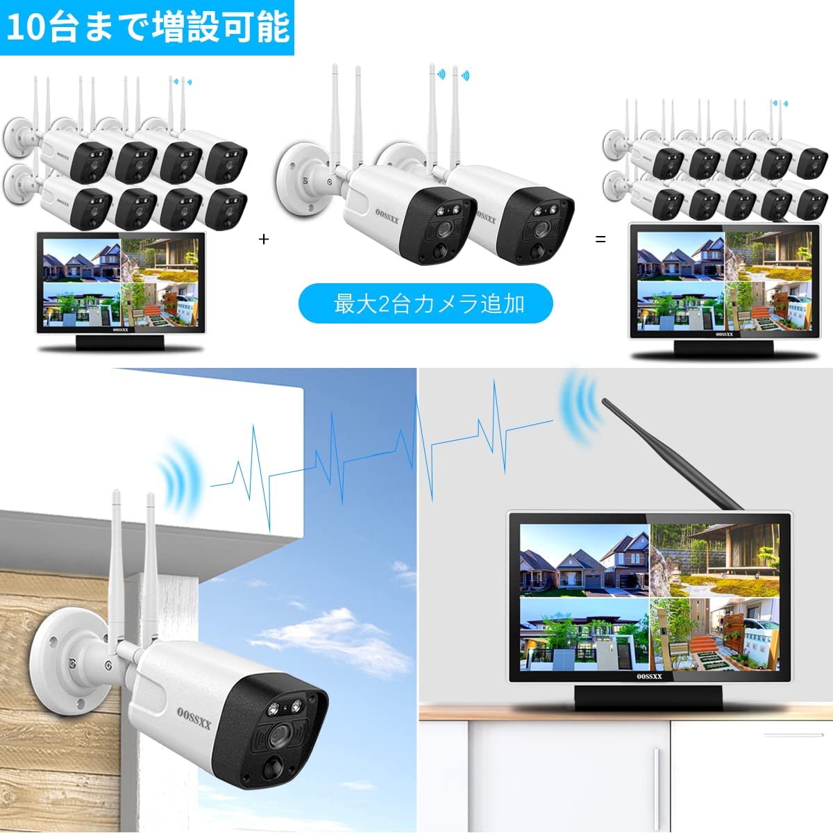 【双方向通話・ダブルアンテナ信号強化・130° 超広角】 防犯カメラ ワイヤレス 屋外 3K 500万画素8台 防犯カメラセット防犯カメラ 防犯カメラ ワイヤレス 屋外 ワイヤレス防犯カメラセット 監視カメラ モニター付き ワイヤレス 防犯カメラ モニター 監視カメラ 防犯カメラセットランキング 防犯 カメラ セット 防犯カメラ 屋外 モニター付き防犯カメラ 8台 防犯 カメラ