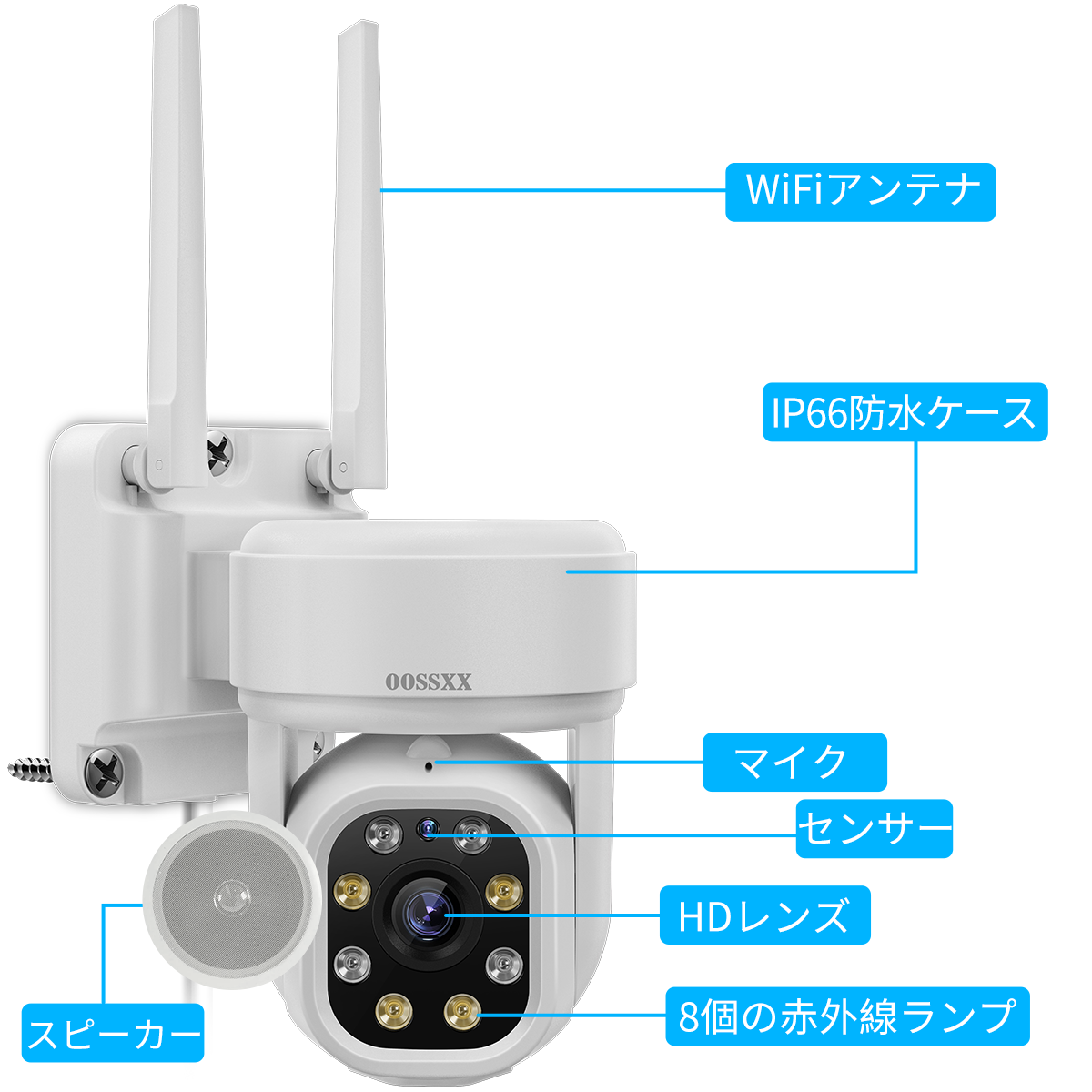 【双方向通話・PTZカメラ】 防犯カメラ ワイヤレス 屋外 500万画素ワイヤレスセット セキュリティ 家庭用防犯カメラ 監視カメラ 屋内 モニター一体型 4台セット 無線