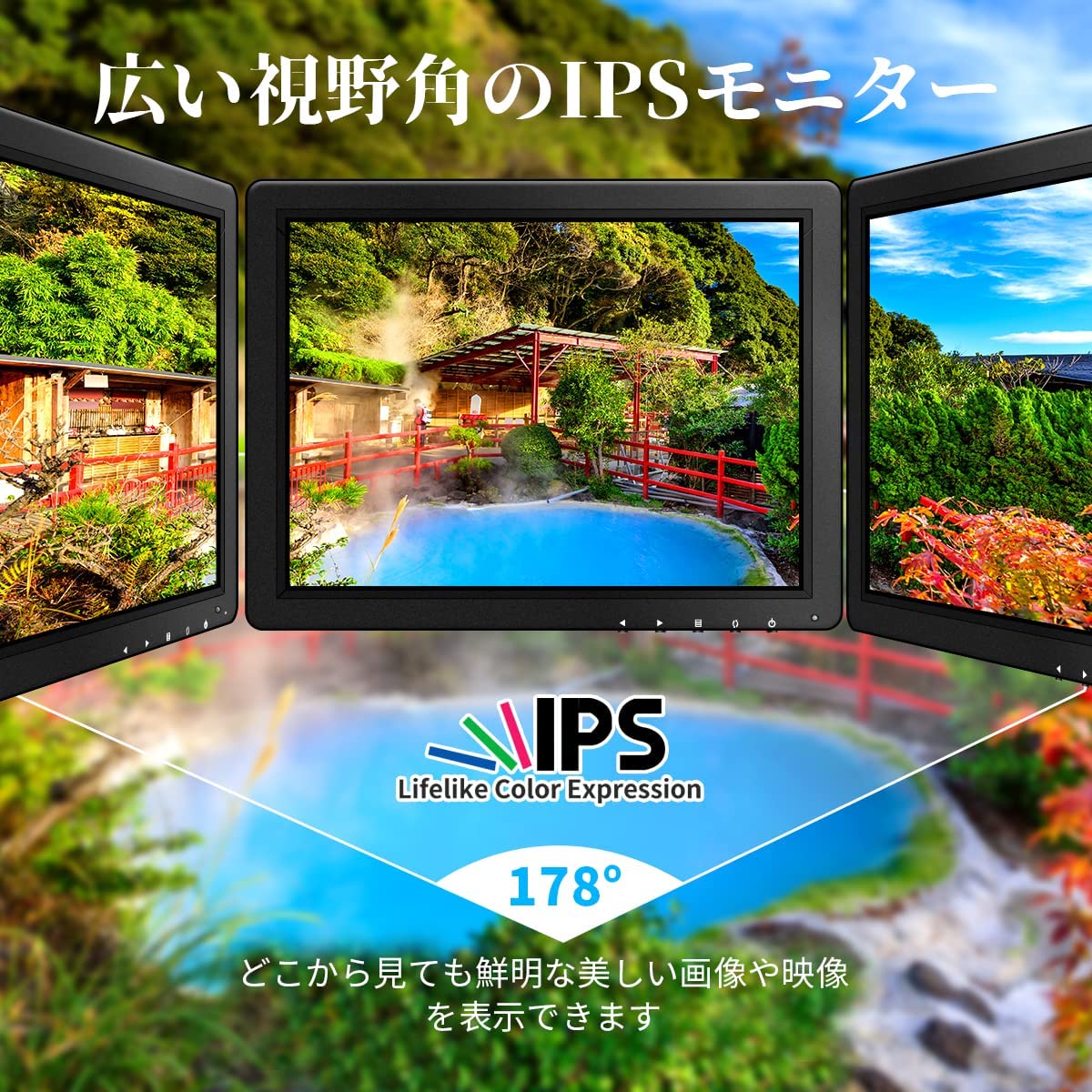 (IPS panel, full field of view 178°) 10-inch monitor LCD screen with HDMI/BNC/VGA/USB functions (1024x768)