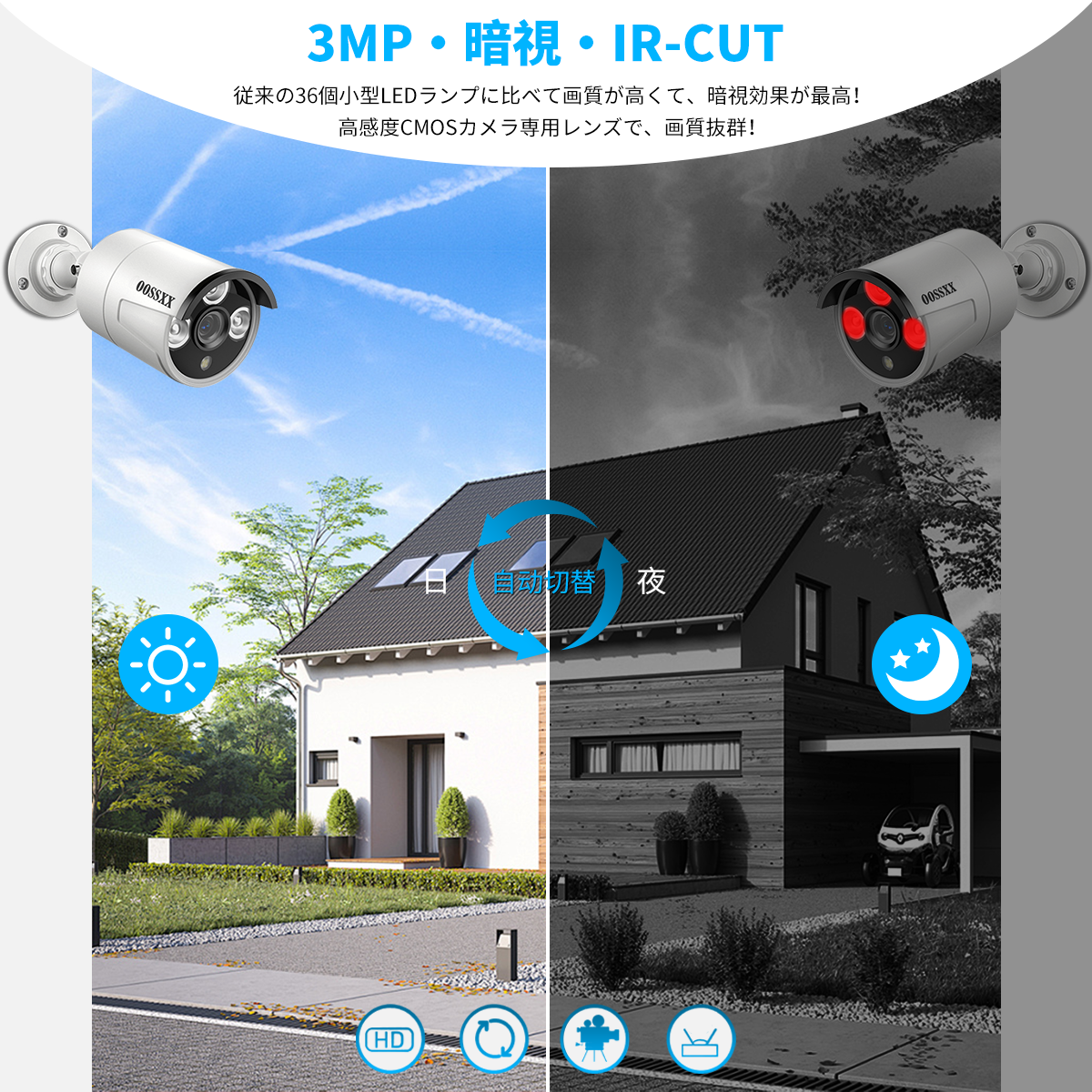 500万画素 POE防犯カメラセット 双方向通話 AI人体検知8台 遠隔操作 屋 500万画素 POE防犯カメラセット 双方向通話 AI人体検知8台 遠隔操作 屋