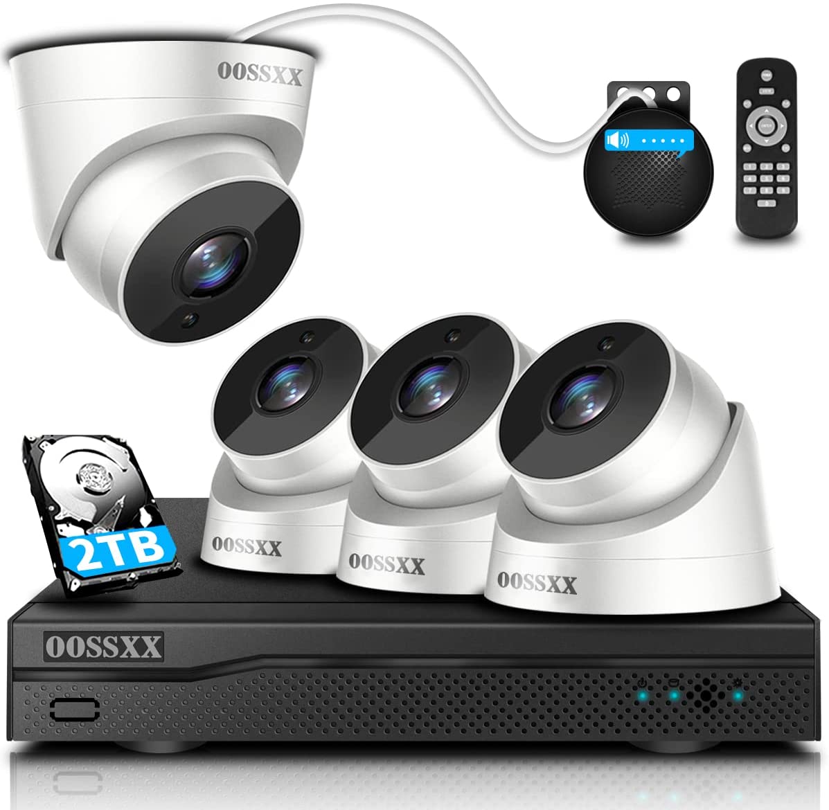POE給電ドーム型防犯カメラセット 双方向通話 800万画素 屋内外両用 音声録画 音声録画 遠隔操作（PC·スマホ対応） ナイトビジョン – JP  OOSSXX